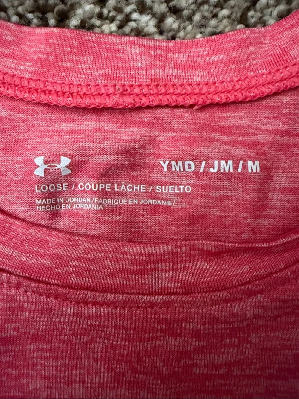 Youth Girls Under Armour T-shirt, Medium, pink